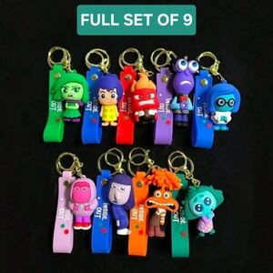 Complete Set Inside Out 2 Keychains Bag Charms or Zipper Pulls Disney Pixar NEW
